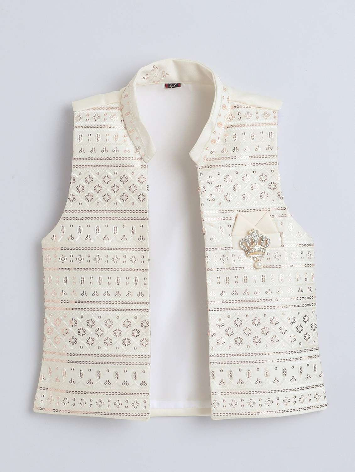 boys embroidered long sleeve sherwani set - 22218588 -  Standard Image - 3