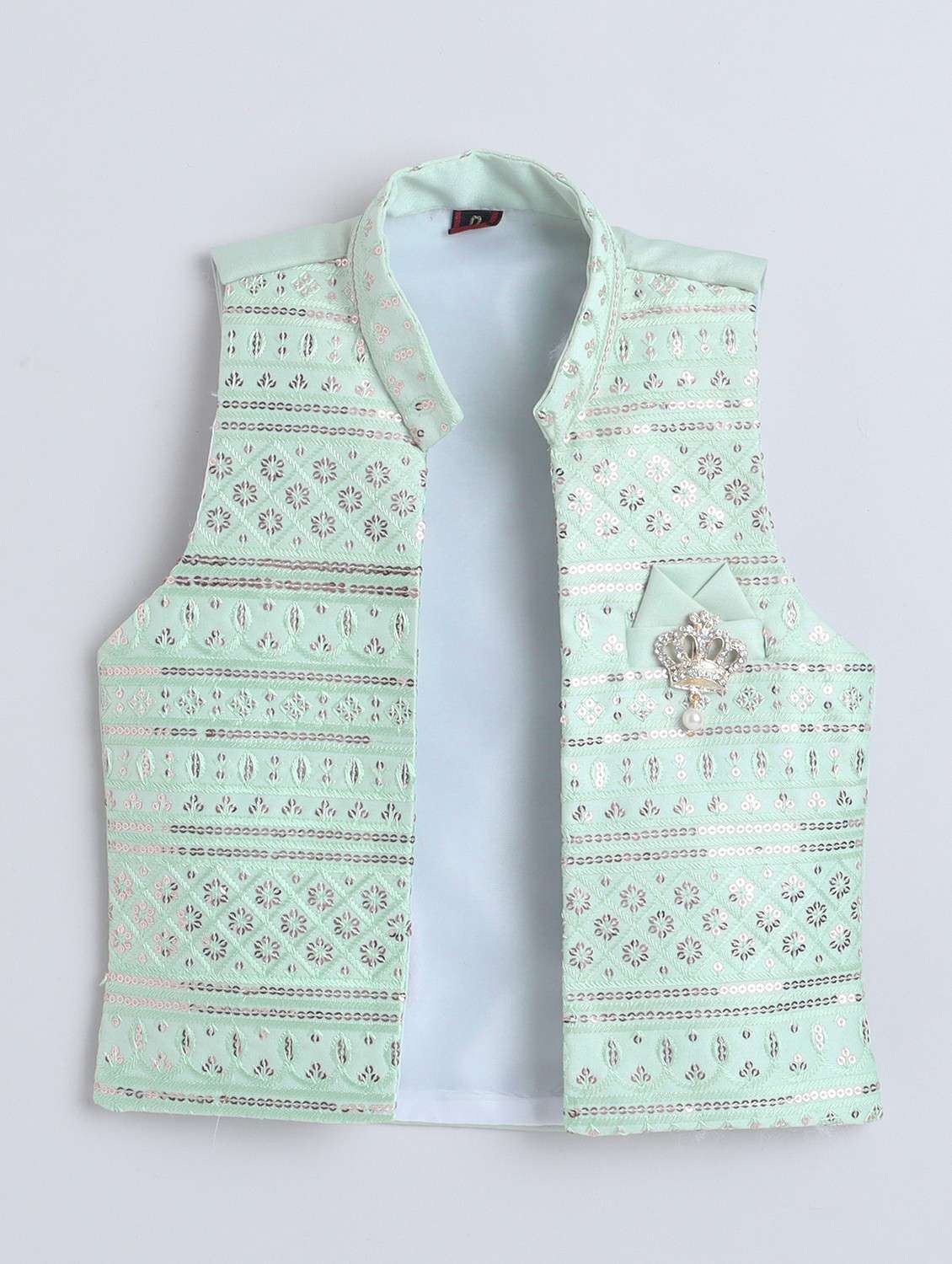 boys embroidered long sleeve sherwani set - 22218590 -  Standard Image - 3