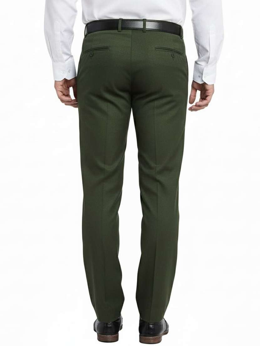men solid mid rise flat front formal trouser - 22218595 -  Standard Image - 3