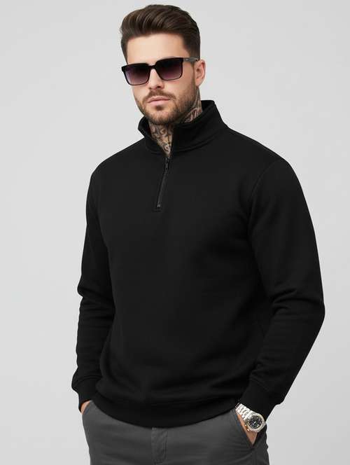 men solid long sleeve regular fit sweatshirt - 22218601 -  Standard Image - 0