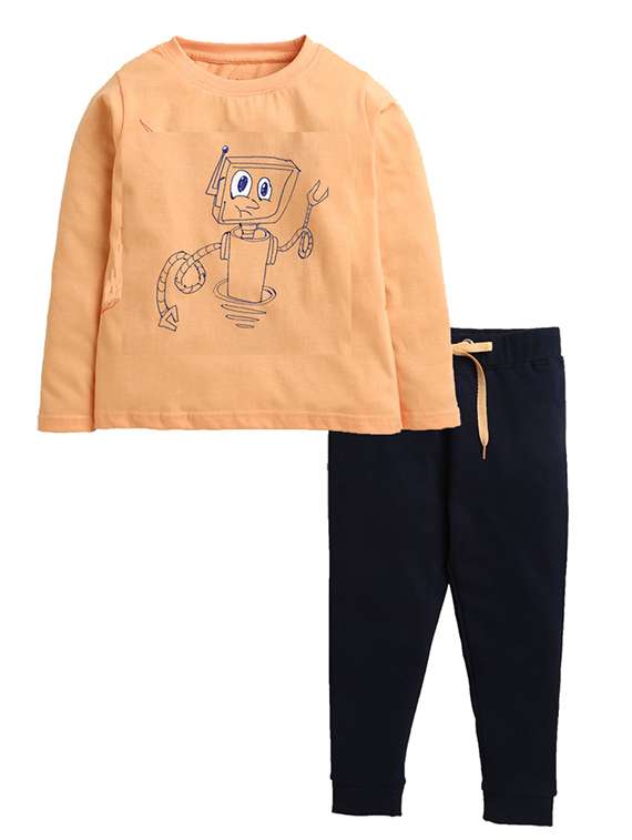 boys printed long sleeve full lenght set