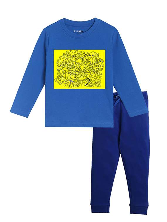 boys printed long sleeve full lenght set