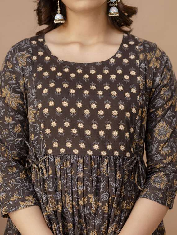 women floral printed three quarter sleeve maternity wear dress - 22218953 -  Standard Image - 5