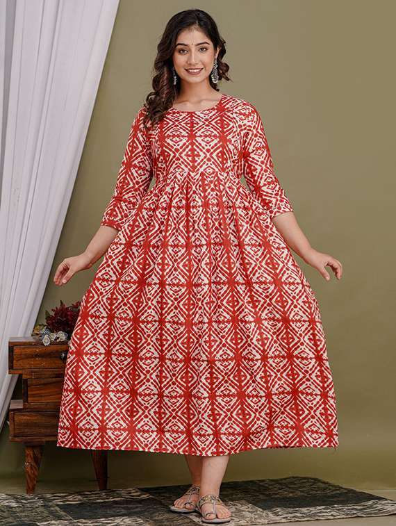 women printed three quarter sleeve maternity wear dress - 22218965 -  Standard Image - 3