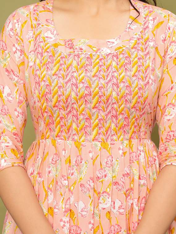 women floral printed three quarter sleeve maternity wear dress - 22218997 -  Standard Image - 5