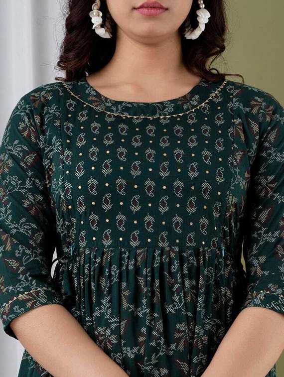 women printed three quarter sleeve maternity wear dress - 22219020 -  Standard Image - 5