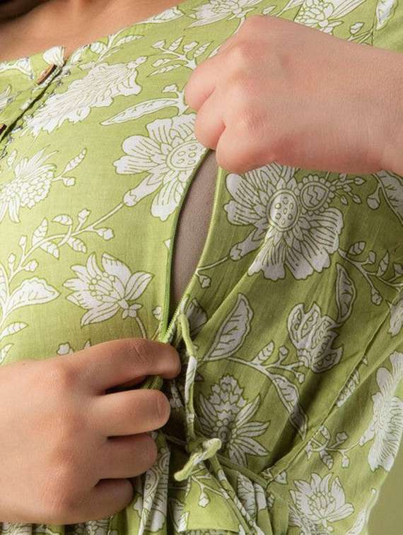 Women Floral Printed Three Quarter Sleeve Maternity Wear Dress - 22219021 -  Standard Image - 3