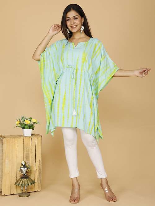 women tie & dye kimono sleeve kaftan tunic - 22219101 -  Standard Image - 0