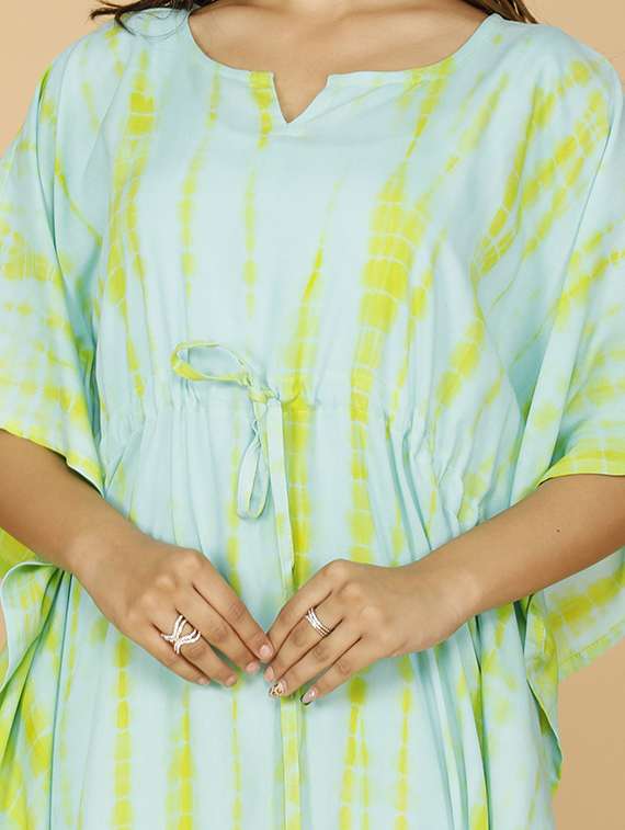 women tie & dye kimono sleeve kaftan tunic - 22219101 -  Standard Image - 3