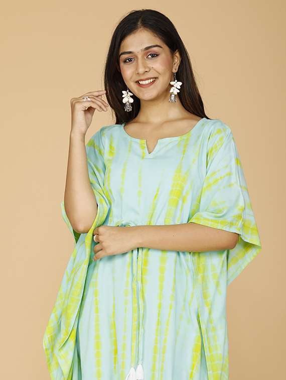 women tie & dye kimono sleeve kaftan tunic - 22219102 -  Standard Image - 3