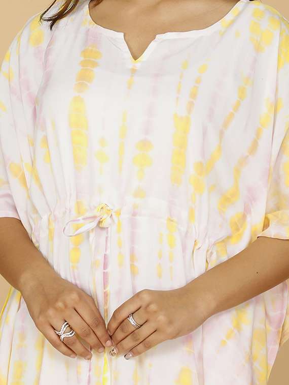 women tie & dye kimono sleeve kaftan tunic - 22219103 -  Standard Image - 3