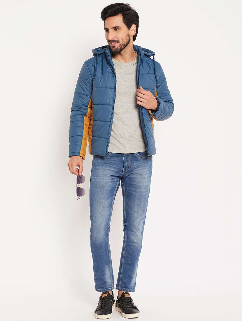 men color block long sleeve puffer jacket - 22219169 -  Standard Image - 3