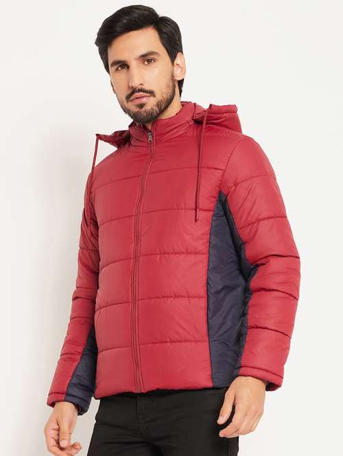 men color block long sleeve puffer jacket - 22219172 -  Standard Image - 0