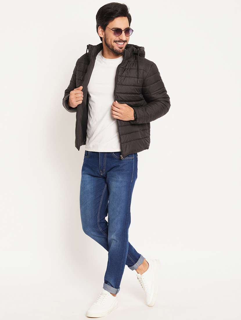 men solid long sleeve puffer jacket - 22219180 -  Standard Image - 3