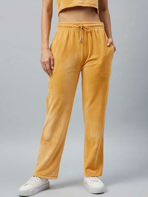 women solid mid rise track pant - 22219204 -  Standard Image - 0