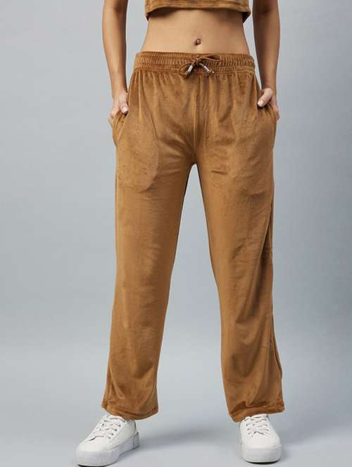 women solid mid rise track pant - 22219205 -  Standard Image - 0