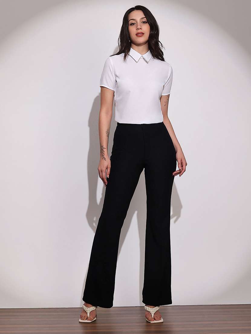 Globus Women White Collared Neck Short Sleeves Workwear Top - 22219248 -  Standard Image - 3
