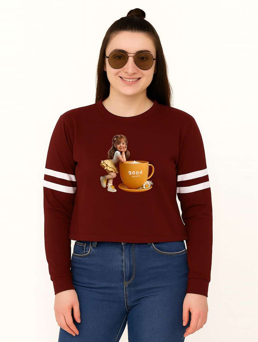 women printed long sleeve sweatshirt