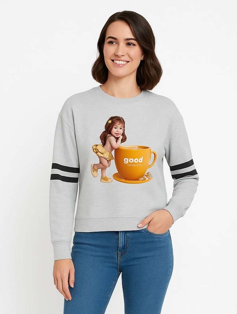 women printed long sleeve sweatshirt