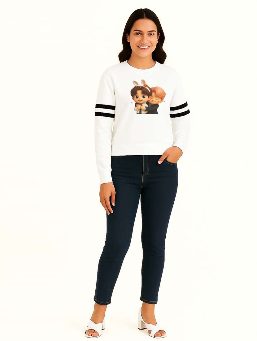 women printed long sleeve sweatshirt - 22219284 -  Standard Image - 3