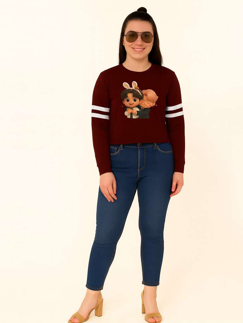 women printed long sleeve sweatshirt - 22219288 -  Standard Image - 3