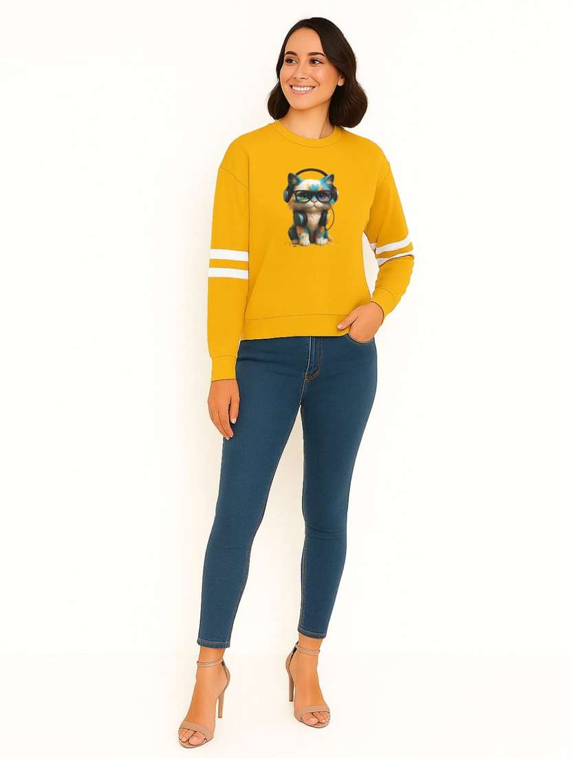 women printed long sleeve sweatshirt - 22219291 -  Standard Image - 3