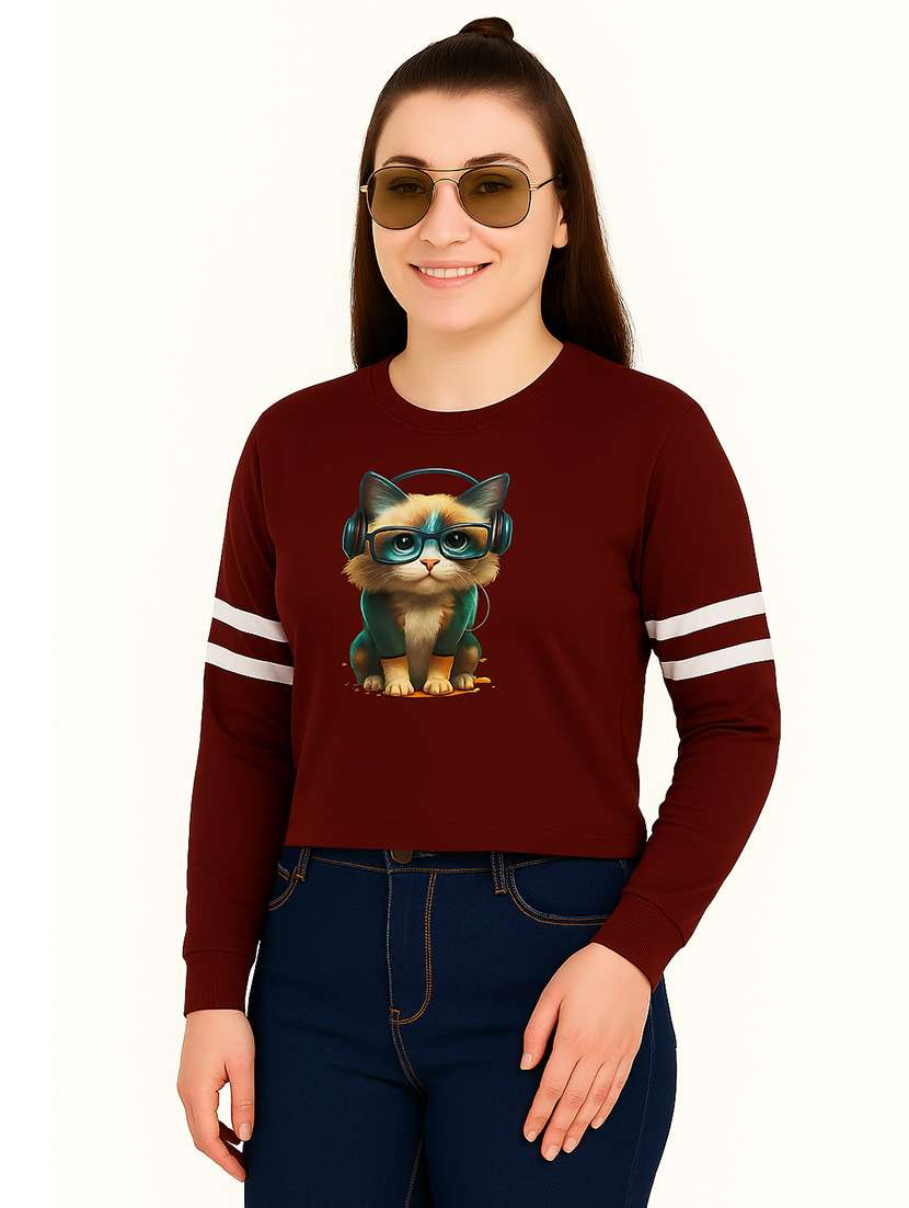 women printed long sleeve sweatshirt