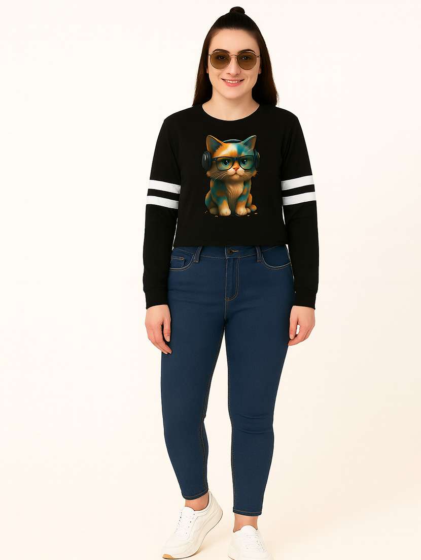women printed long sleeve sweatshirt - 22219294 -  Standard Image - 3