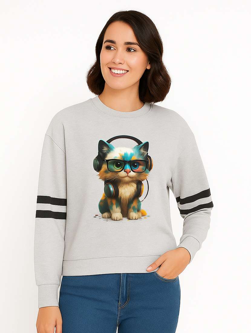 women printed long sleeve sweatshirt