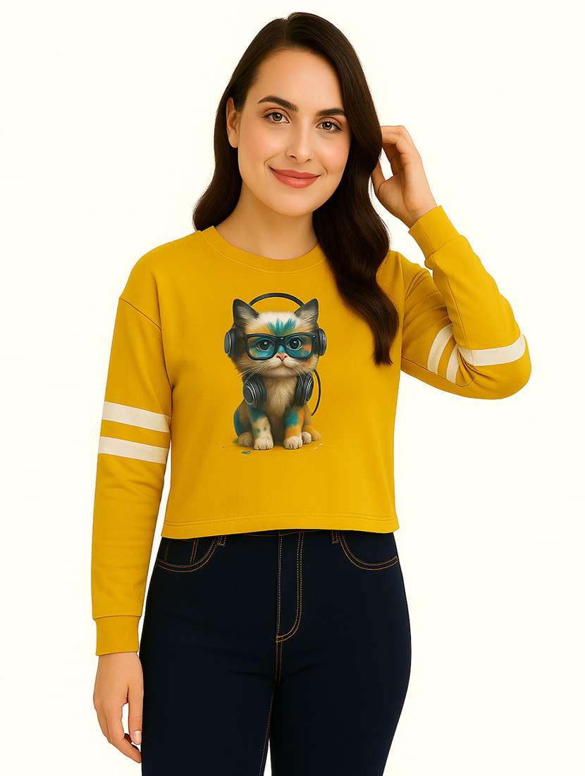 women printed long sleeve sweatshirt