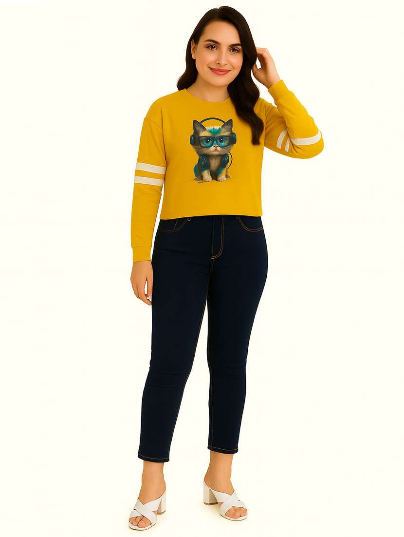 women printed long sleeve sweatshirt - 22219296 -  Standard Image - 3