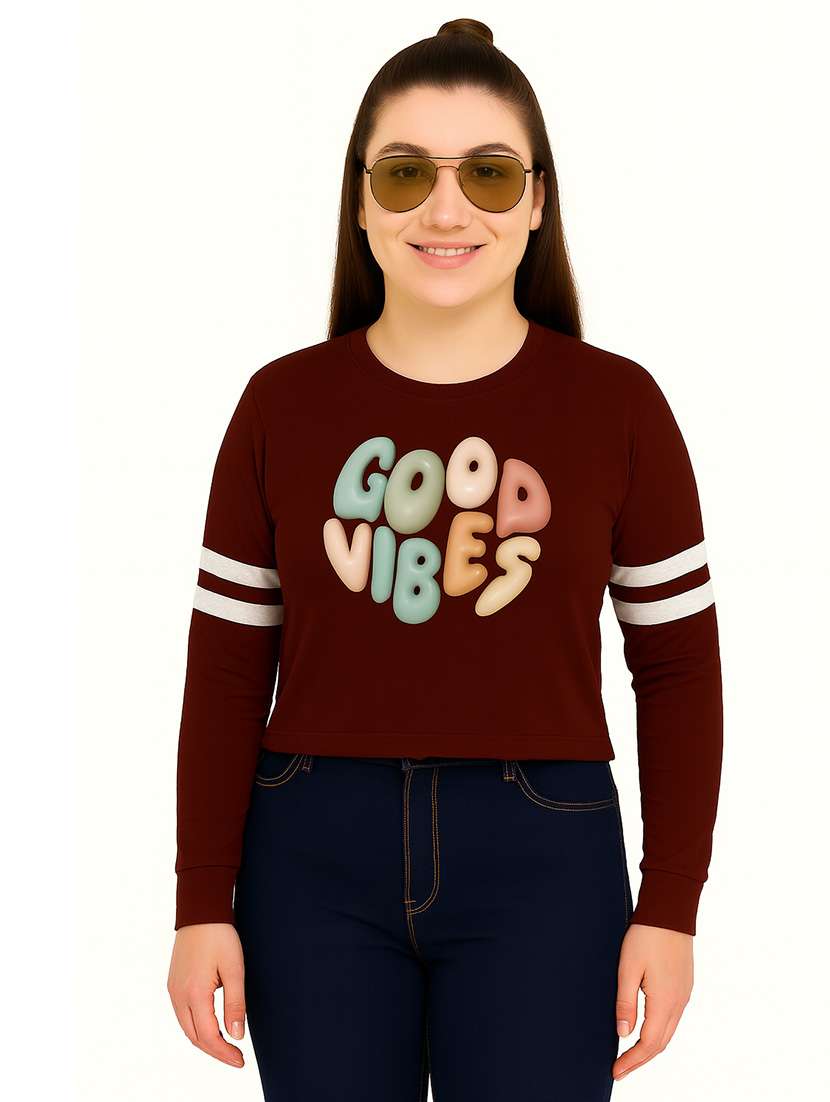 women printed long sleeve sweatshirt