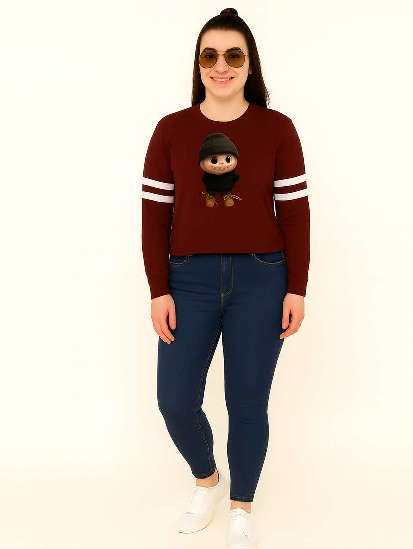 women printed long sleeve sweatshirt - 22219308 -  Standard Image - 3