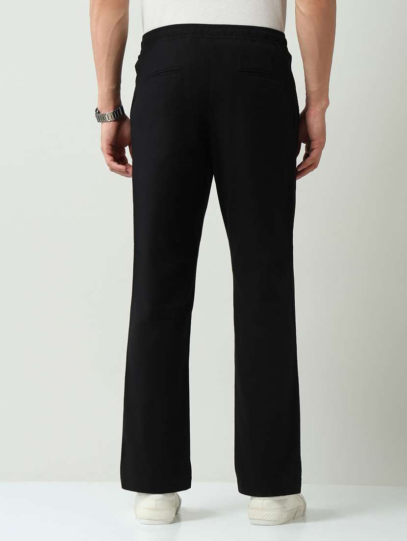 men solid mid rise flat front formal trouser - 22219323 -  Standard Image - 3