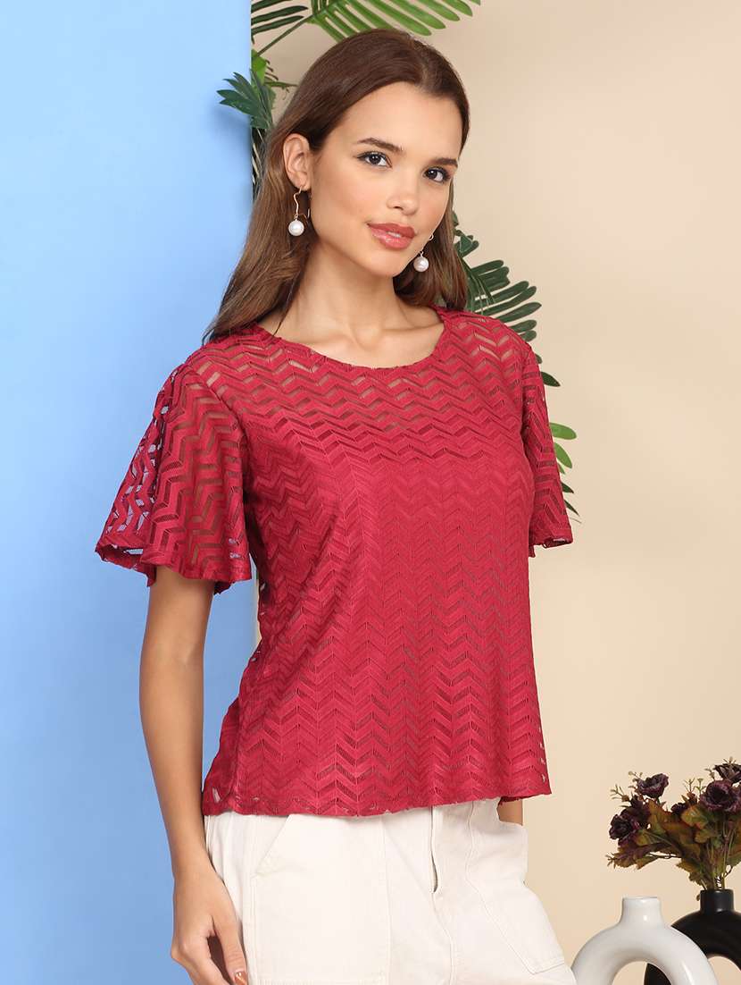 women self designed flared sleeve top - 22219377 -  Standard Image - 3