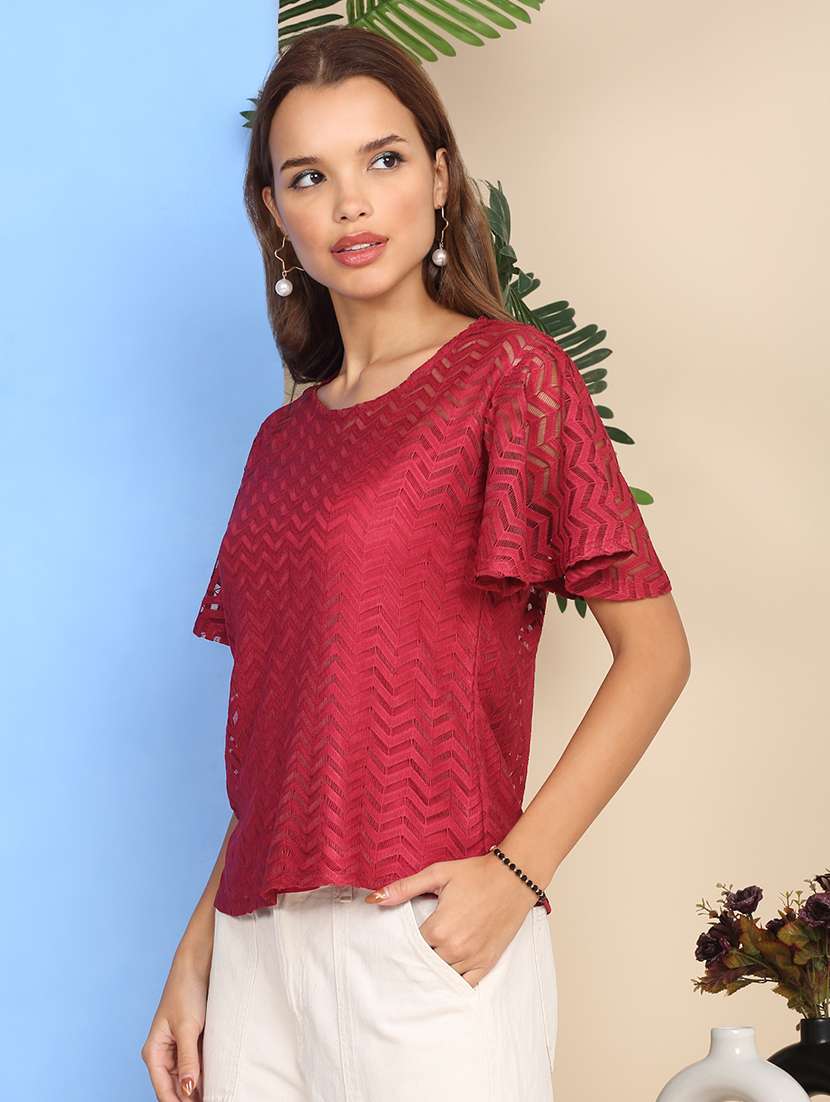 women self designed flared sleeve top - 22219377 -  Standard Image - 5