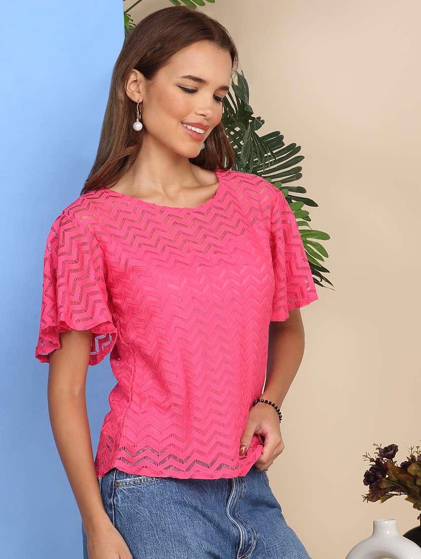 women self designed flared sleeve top - 22219378 -  Standard Image - 3