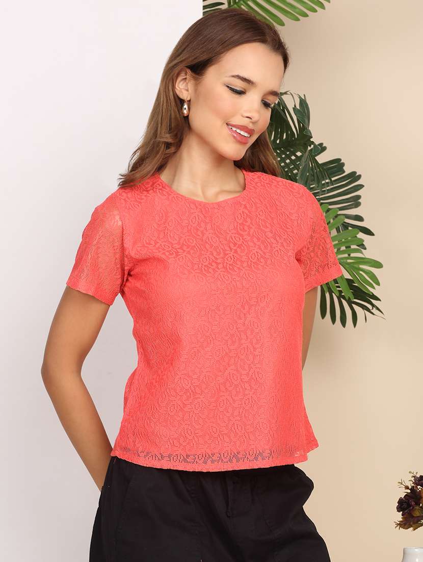 women self designed short sleeve top - 22219383 -  Standard Image - 3