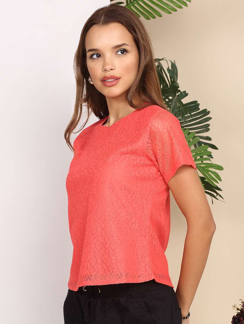 women self designed short sleeve top - 22219383 -  Standard Image - 5