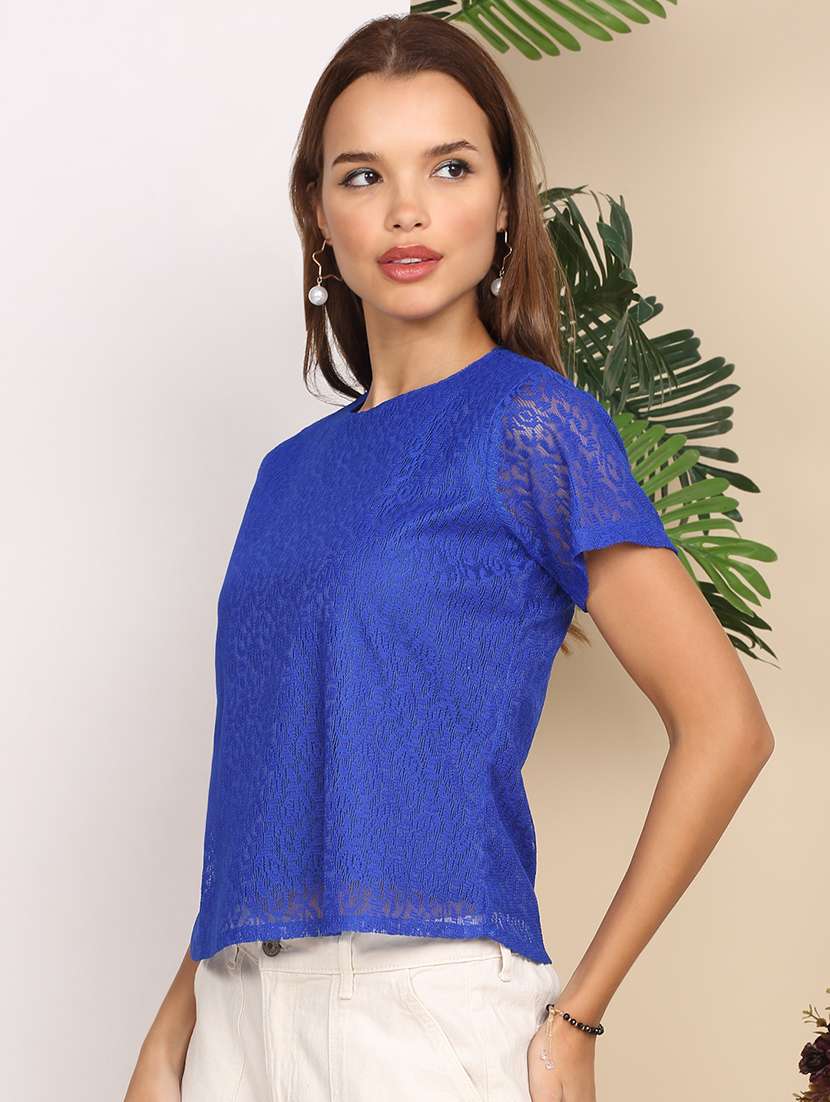 women self designed short sleeve top - 22219384 -  Standard Image - 5