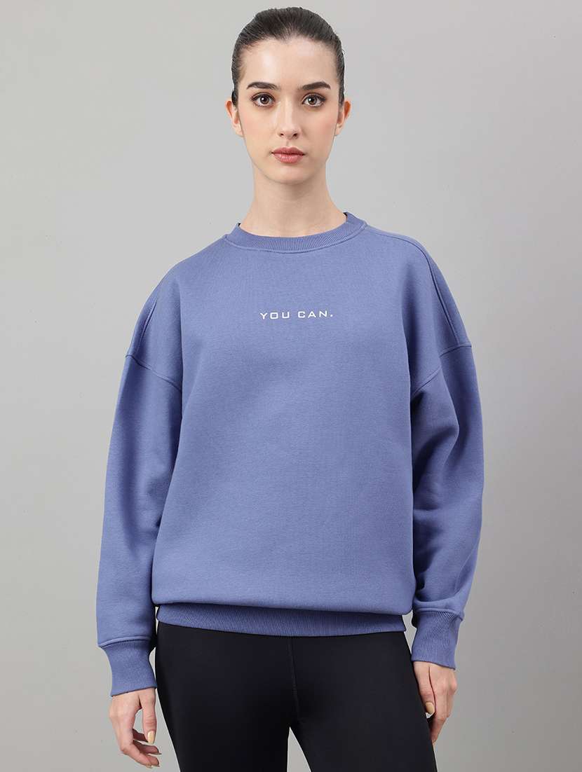 women printed long sleeve oversized sweatshirt