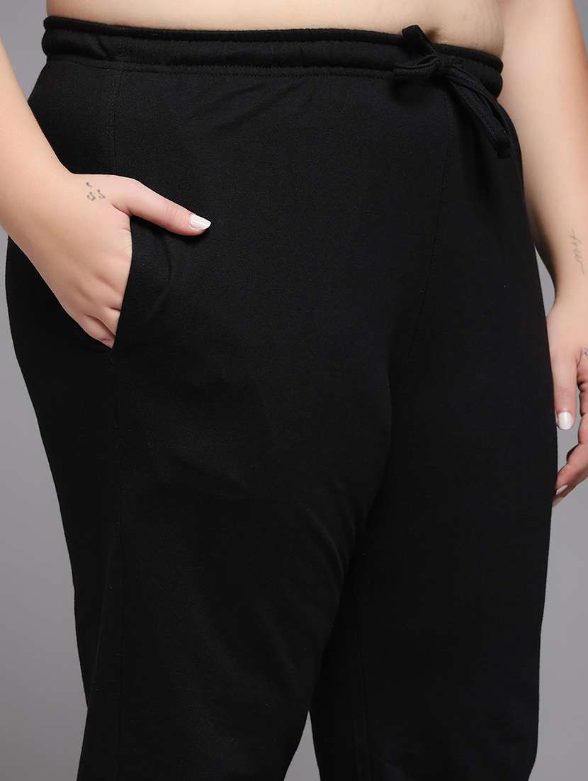 women plus size solid mid rise jogger - 22219453 -  Standard Image - 5