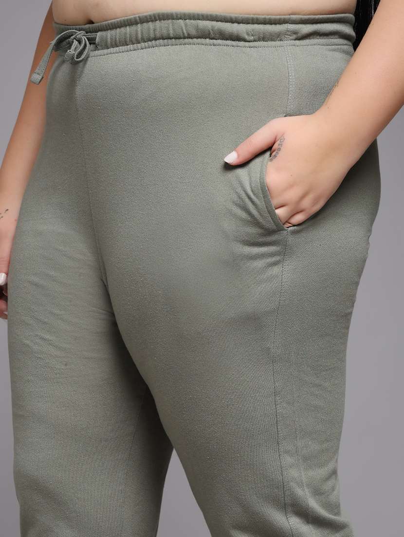 women plus size solid mid rise jogger - 22219454 -  Standard Image - 5