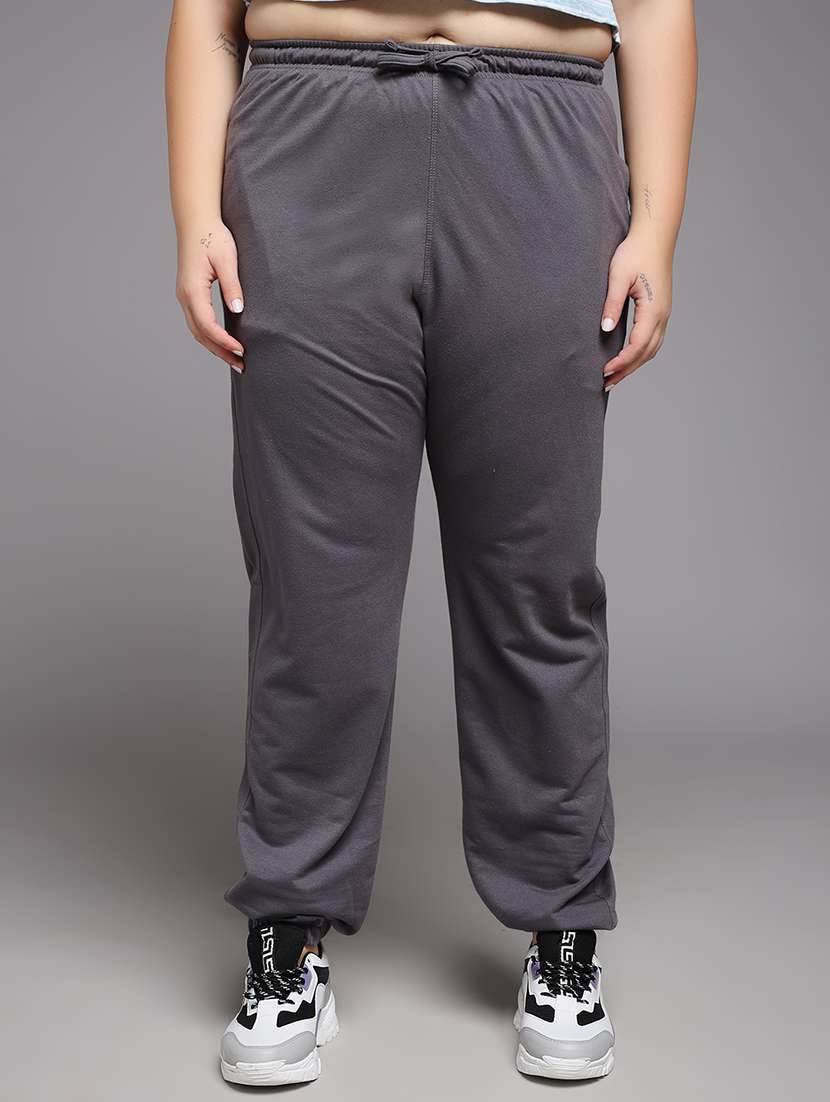 women plus size solid mid rise jogger