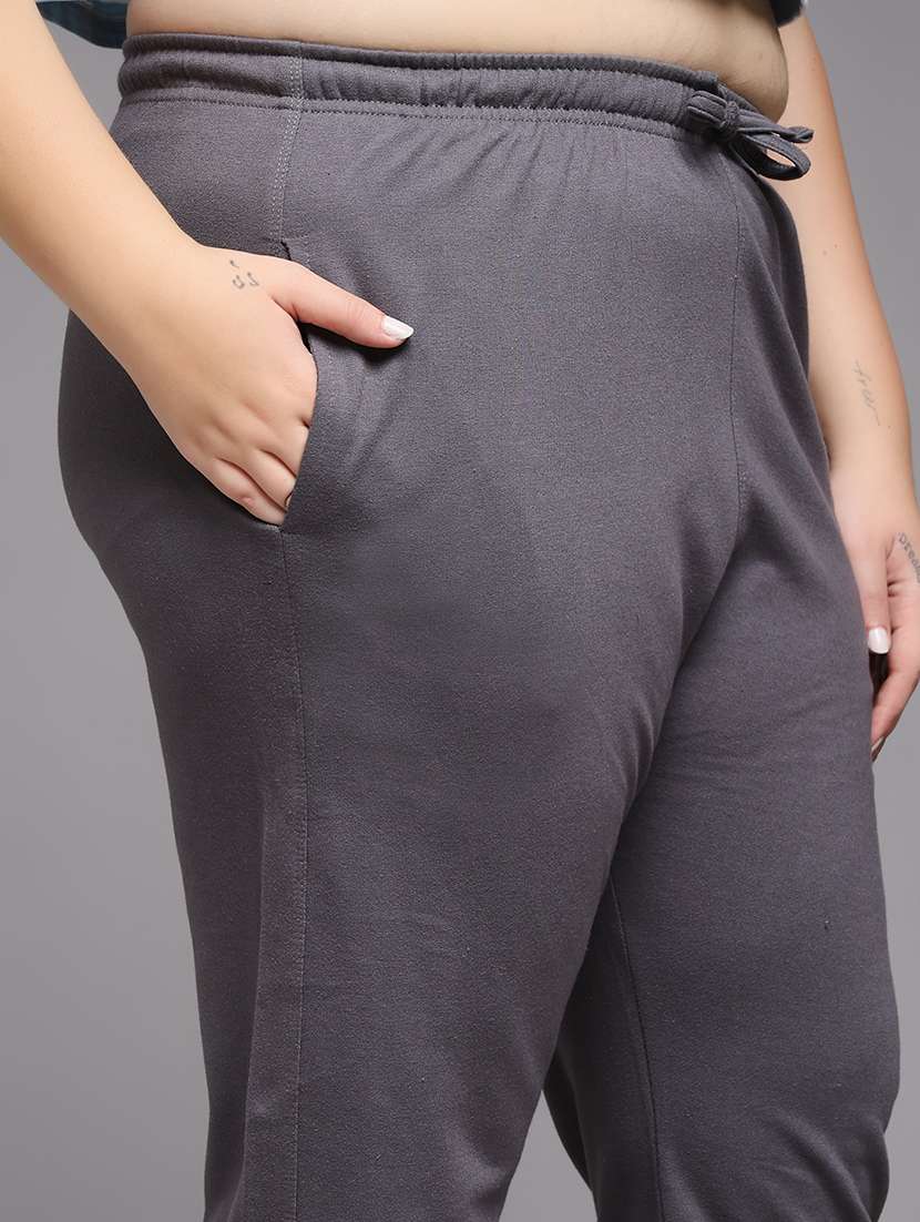 women plus size solid mid rise jogger - 22219455 -  Standard Image - 5