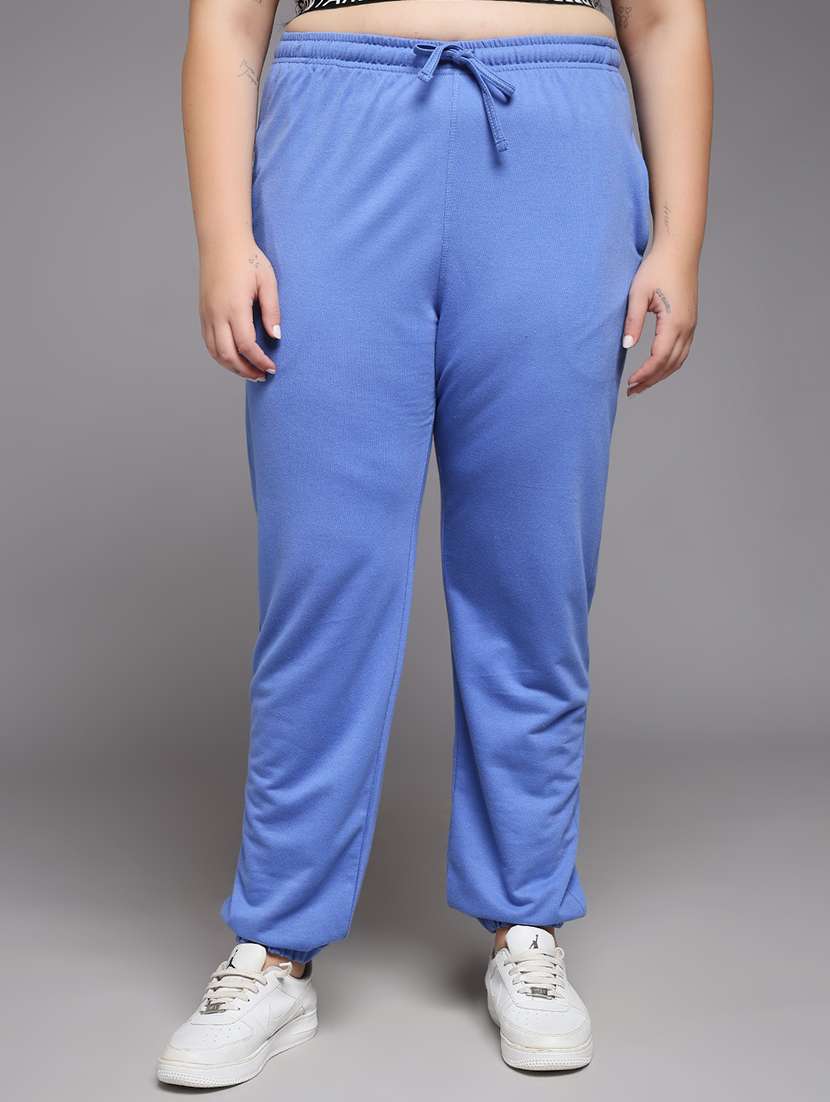 women plus size solid mid rise jogger