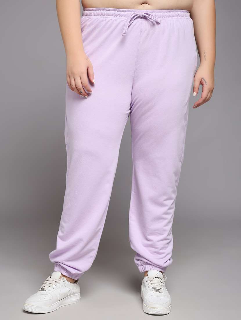 women plus size solid mid rise jogger