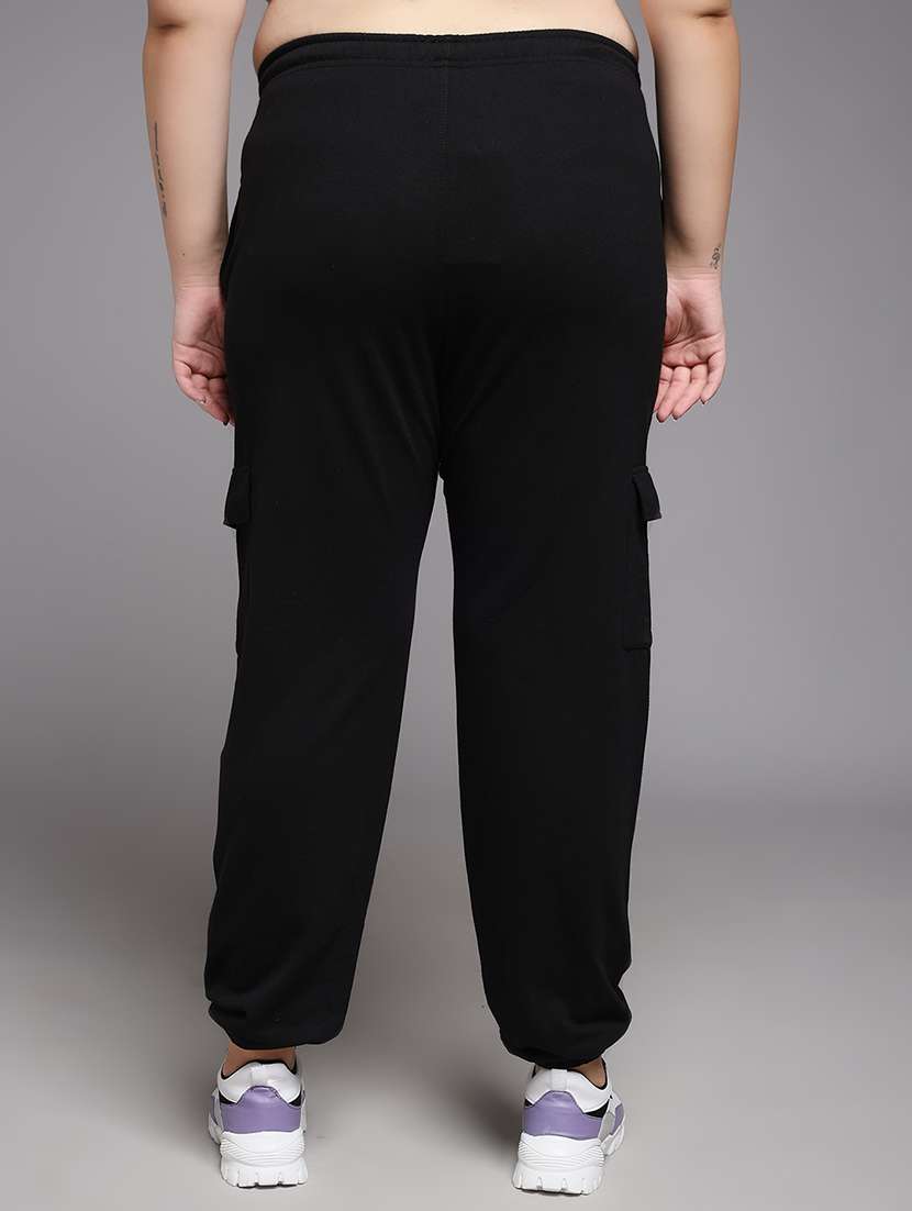 women plus size solid mid rise jogger - 22219459 -  Standard Image - 3