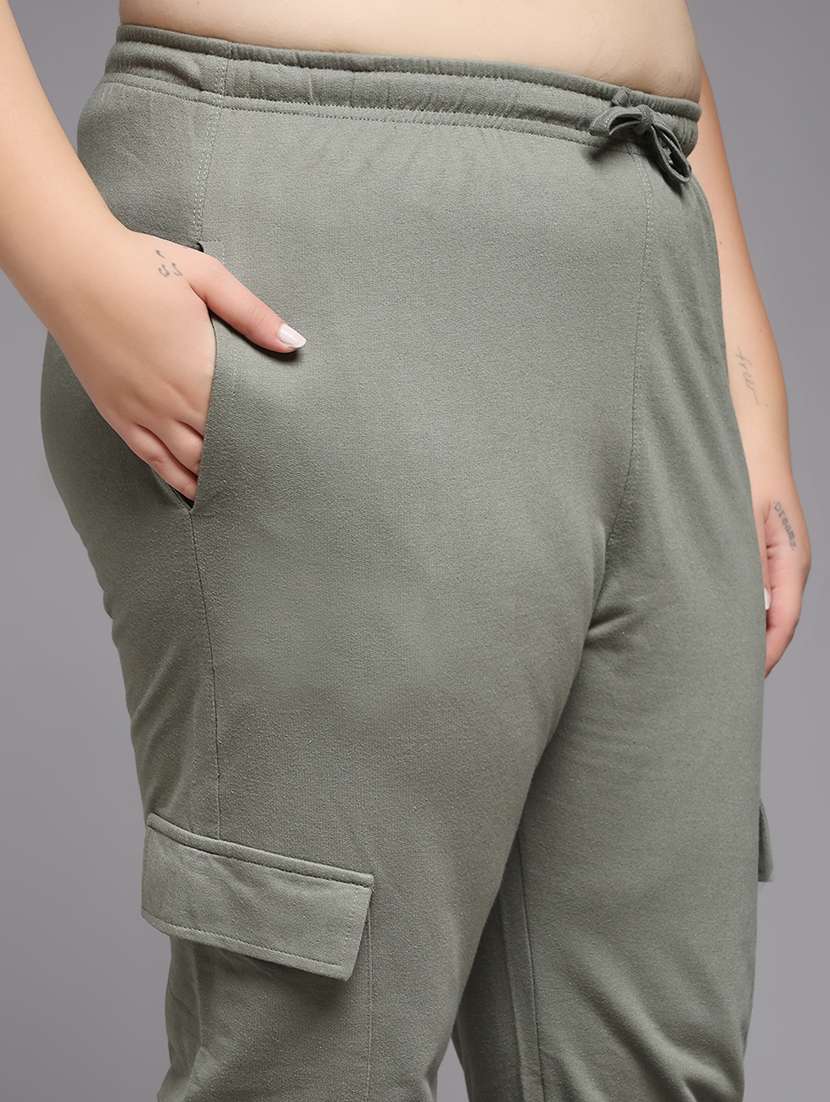 women plus size solid mid rise jogger - 22219460 -  Standard Image - 5