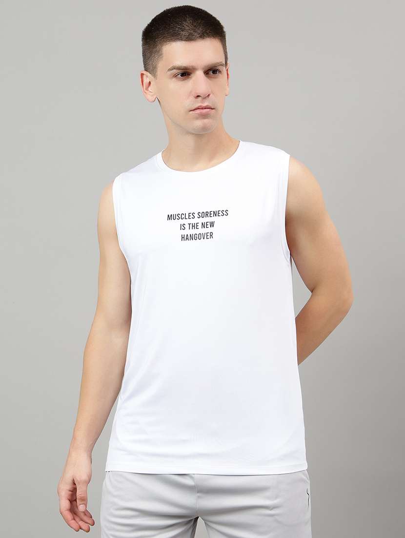 men typographic sleeveless vest